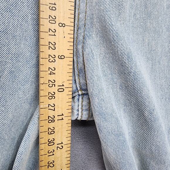 NWT Edikted Wide Leg Jean LARGE 32x30 Cotton Light Blue Denim Bow Pocket Relaxed - Picture 13 of 16